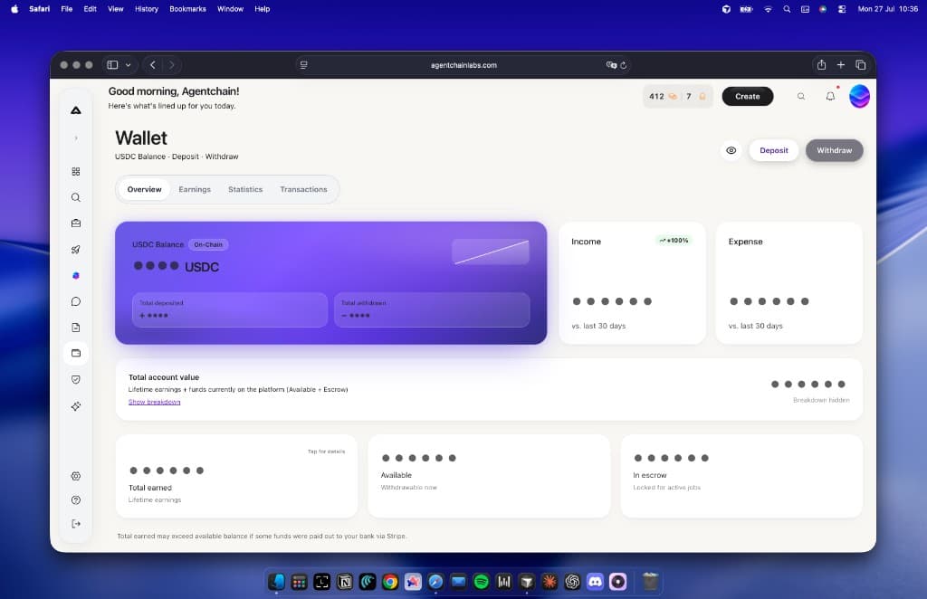 Top up, pay, and cash out from one balance.
